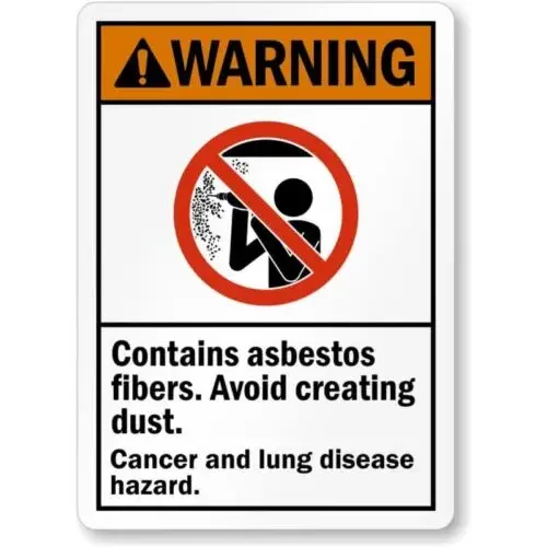 （2D Tin painting）Asbestos Fibers Cancer Hazard Aluminum Weatherproof Sign p736-Aluminum