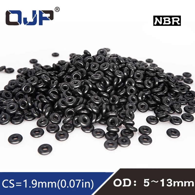 50PC/lot Rubber Ring NBR Sealing O Ring CS1.9mm OD5/5.5/6/6.5/7/8/8.5/9/9.5/10/10.5/11/11.5/12/12.5/13/13.5mm O-Ring Gasket.-.