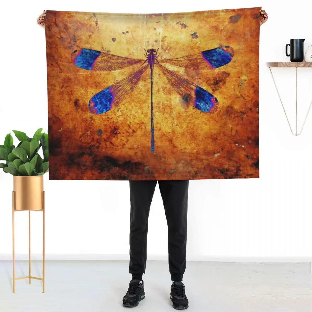 Dragonfly in Amber Throw Blanket Summer anime decorative Decorative Beds Decoratives For Baby Blankets