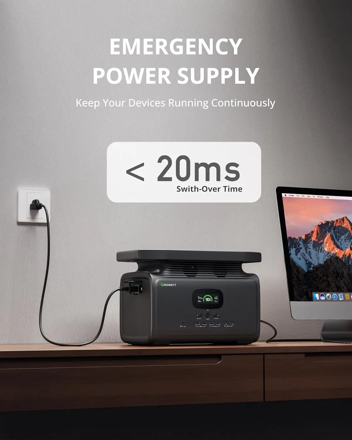 Draagbare krachtcentrale INFINITY 1500, zonnegenerator, 1512 Wh grote capaciteit, 4 x 110 V/2000 W AC-uitgangen (4000 W piek)