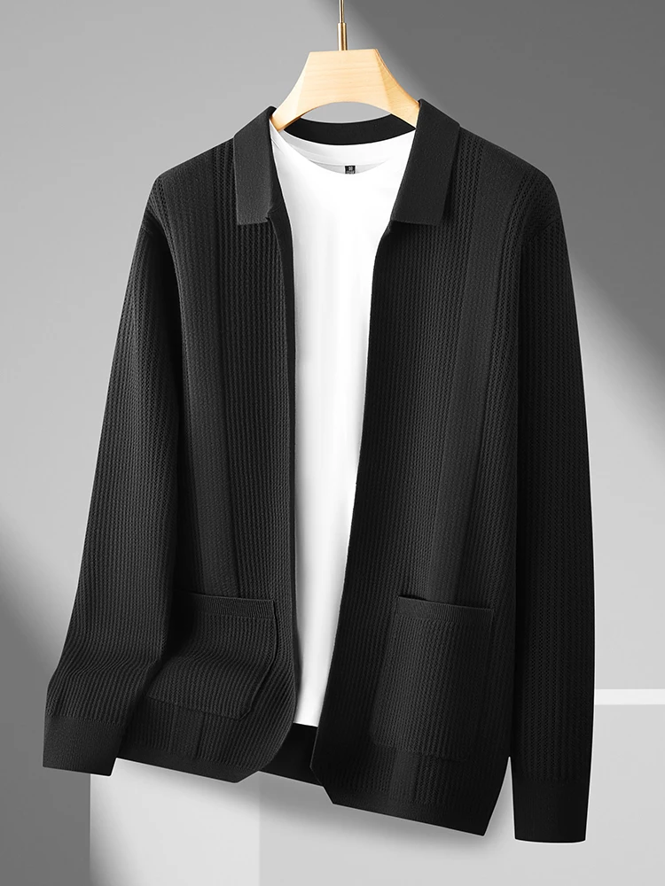 

Мужской вязаный кардиган свободного кроя с длинным рукавом, тонкий, повседневный, для больших размеров, весна-осень, новинка, модная городская одежда