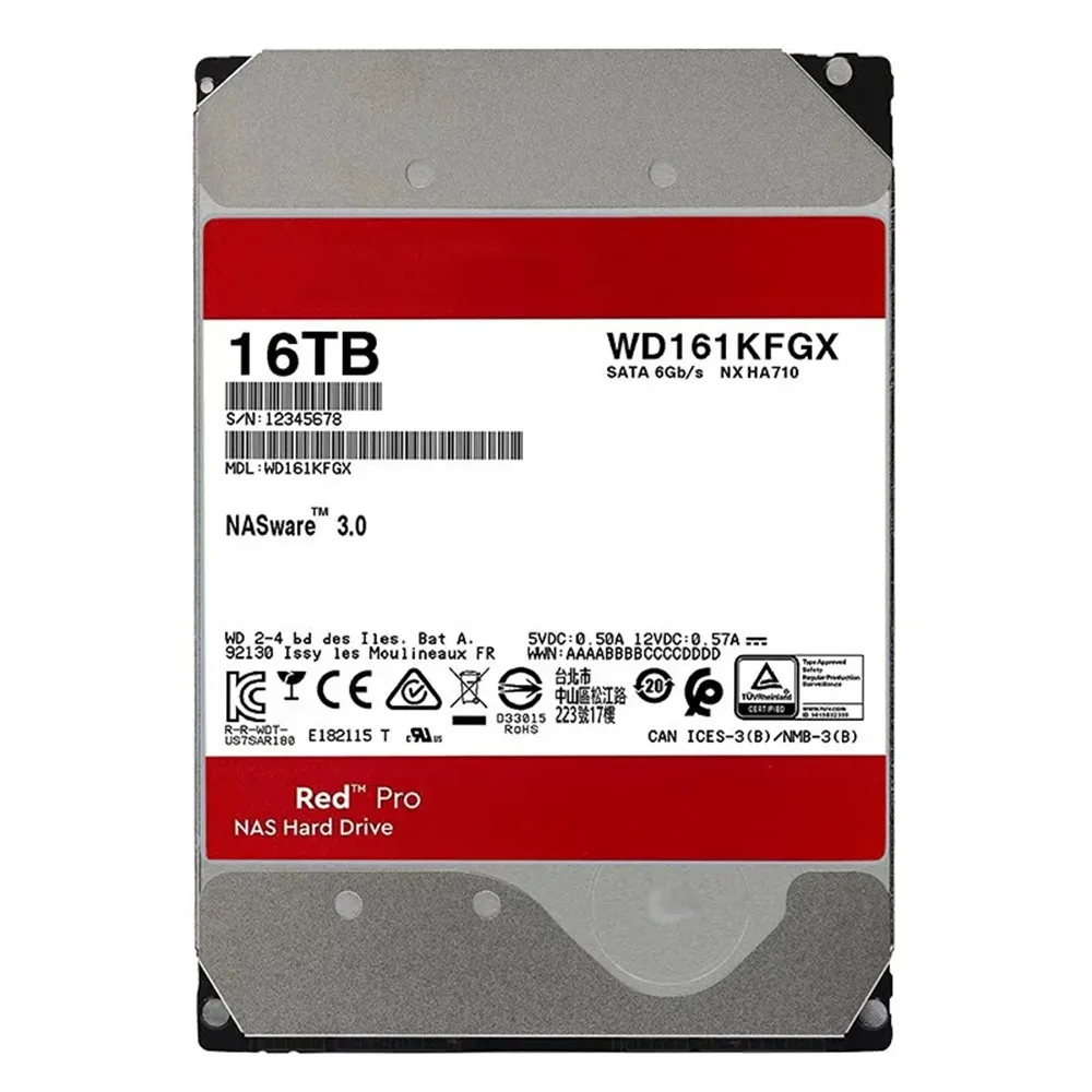 100% Original 16TB Red Pro NAS Internal Hard Drive HDD 7200RPM SATA 6Gb/s CMR 512MB Cache 3.5