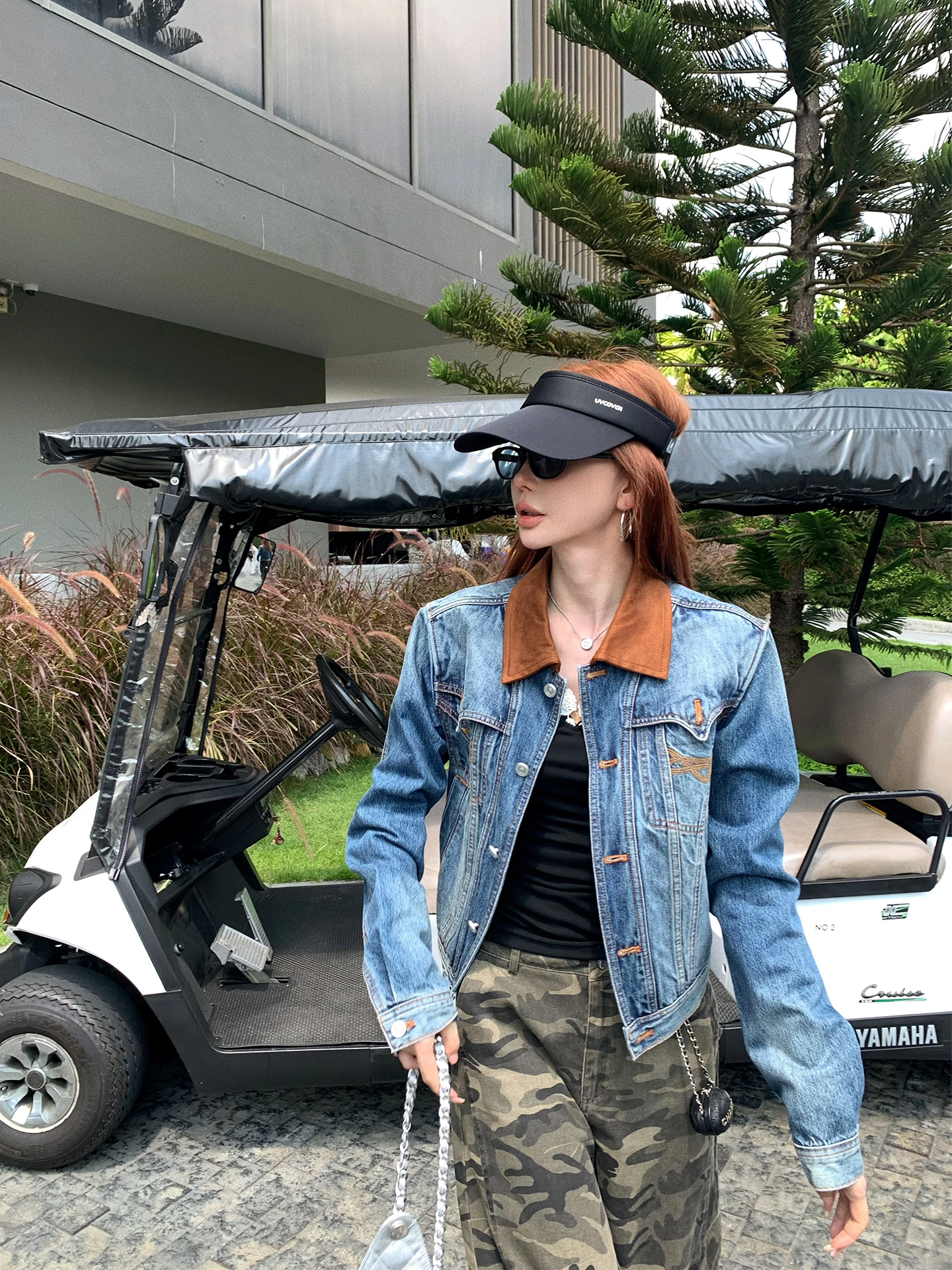 

Lililiwj Classic Spliced Collar Denim Jacket 97 Cotton Spring Summer New Style Casual Style Women's Short Outerwear