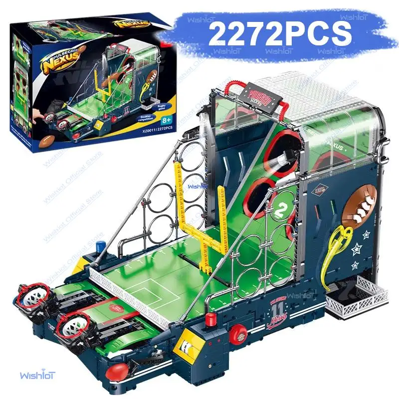 

Rugby Game Console Building Blocks 2272Pcs With Lighting Electric Battle Game Machine Bricks Creative Educational Toys For Adult
