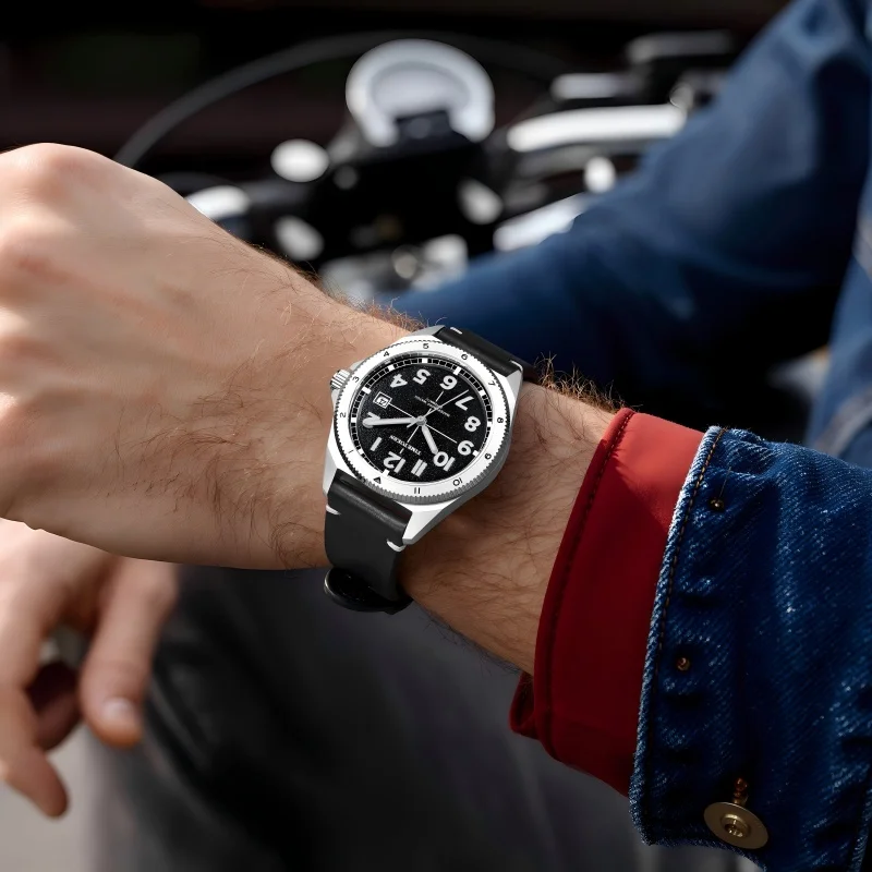 TIME TOKEN 40mm Men's Automatic Mechanical Watch 5BAR Dive Pilot Stainless Steel Sapphire Wristwatch Miyota 8215