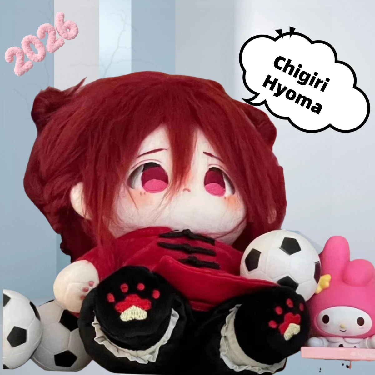 Gevulde 20 cm Blue Lock Chigiri Hyoma Knuffels Gevulde Pop Dress-up Kinderen Volwassenen Collectible Rood Haar Cosplay Katoen Kerstcadeau