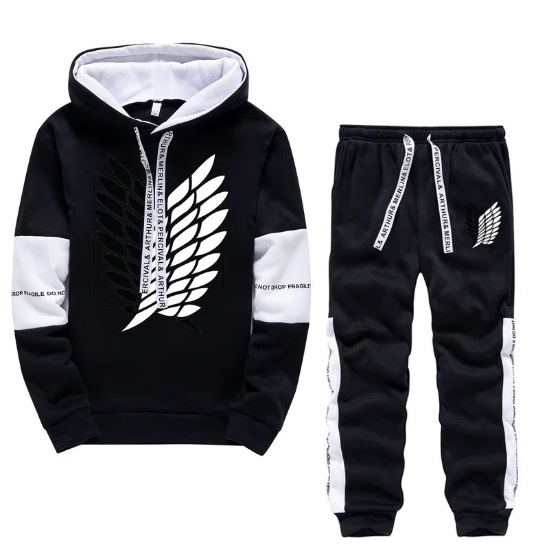 Men Tracksuit Two Piece Set 2024 Autumn and Winter Pullover Hoodies Sweatshirt+Pants Suit Man Hoodies Set Tracksuit Men Luxury