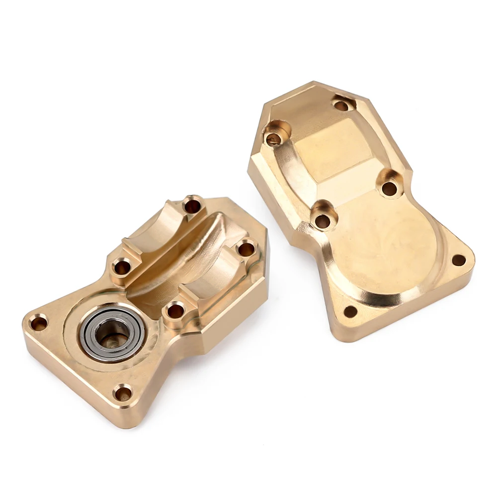 Brass Diff Cover Front Rear Heavy Duty Differential Axle Cover for Axial SCX24 90081 1/24 RC Crawler Car Parts