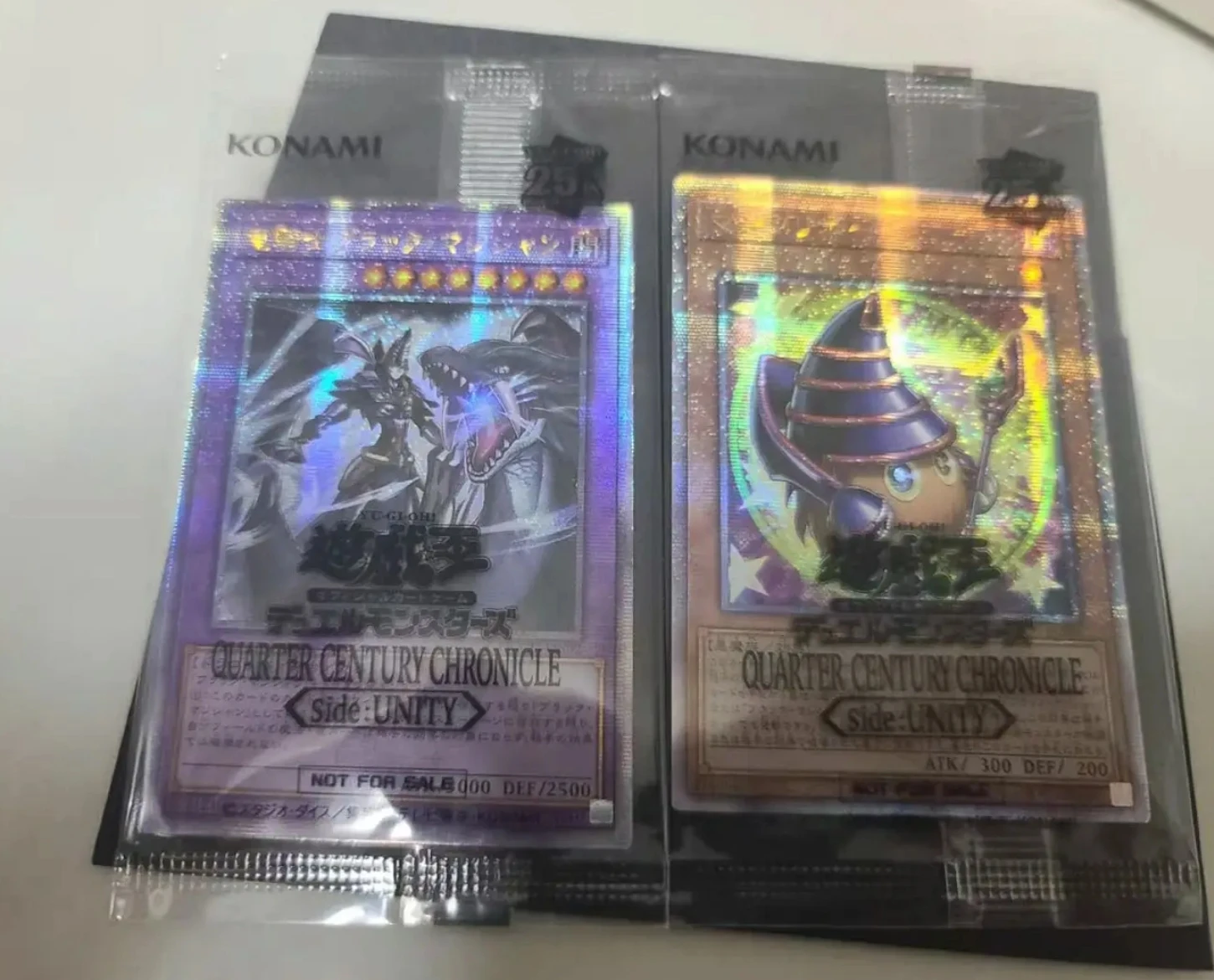 2Pcs Yugioh Duel Monster Unity QCCU-JAS01 JAS02 Dark Magician Magikuriboh 25th Quarter Century Japanese Collection Sealed Cards