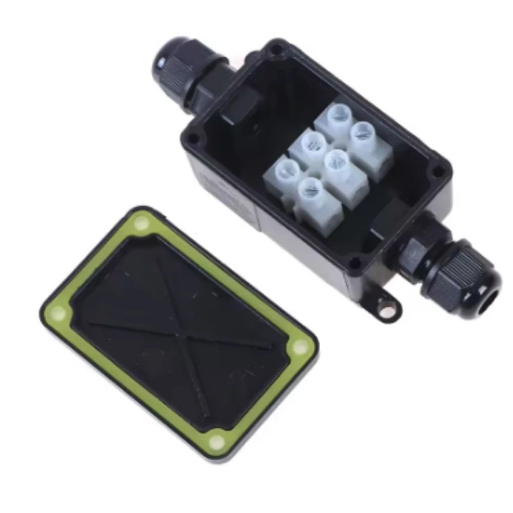 

External Junction Box 2 Way Waterproof Electrical Box IP68 Cable Junction Box Outdoor 2Way Plug Line M20 Coaxial Cable Connector