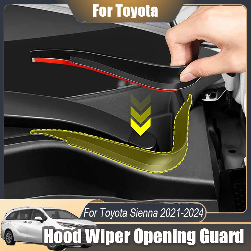 

Для Toyota Sienna 2021 2022 2023 2024, защита стеклоочистителя капота, уплотнение, защитная пластина стеклоочистителя для открытия капота, автозапчасти