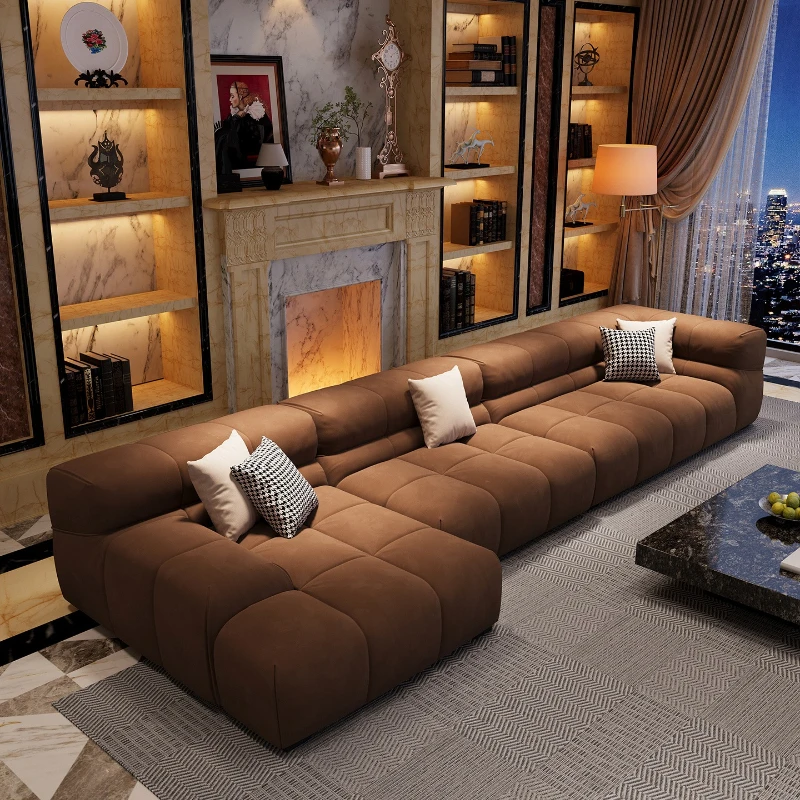 

Fabric sofa Modern simple horizontal hall villa creative anti-cat scratch sofa