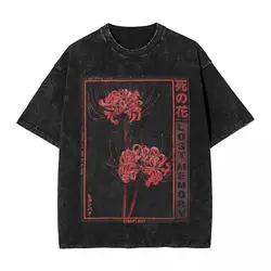 Harajuku Cotton Tshirt Men Short Sleeve Tees Anime Tokyo Ghoul Summer Cotton Loose Washed Tops T-Shirt Oversized Tee Shirt