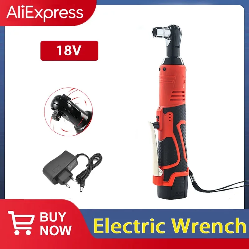 

12V/18V Impact Wrench Cordless Rechargeable Electric Wrench 3/8 Inch Right Angle Ratchet Wrenches Impact Driver Power Tool
