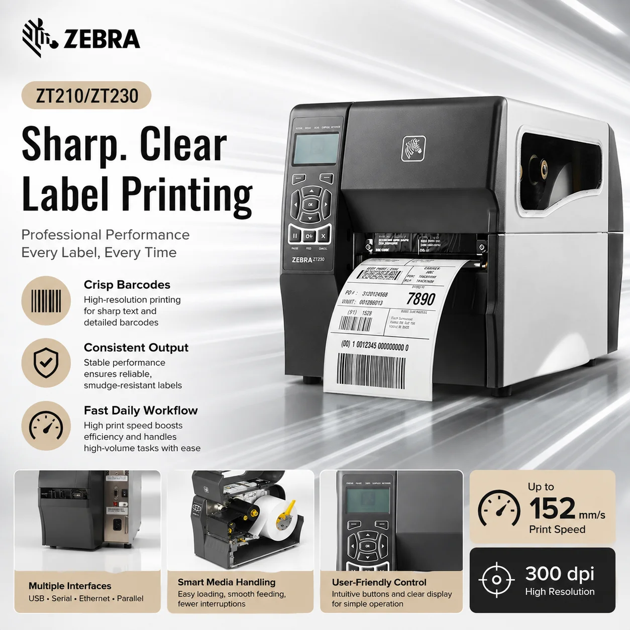 Zebra ZT210/ZT230/ZT211/ZT231  – обзор и цена Barcode Label Printer Industrial