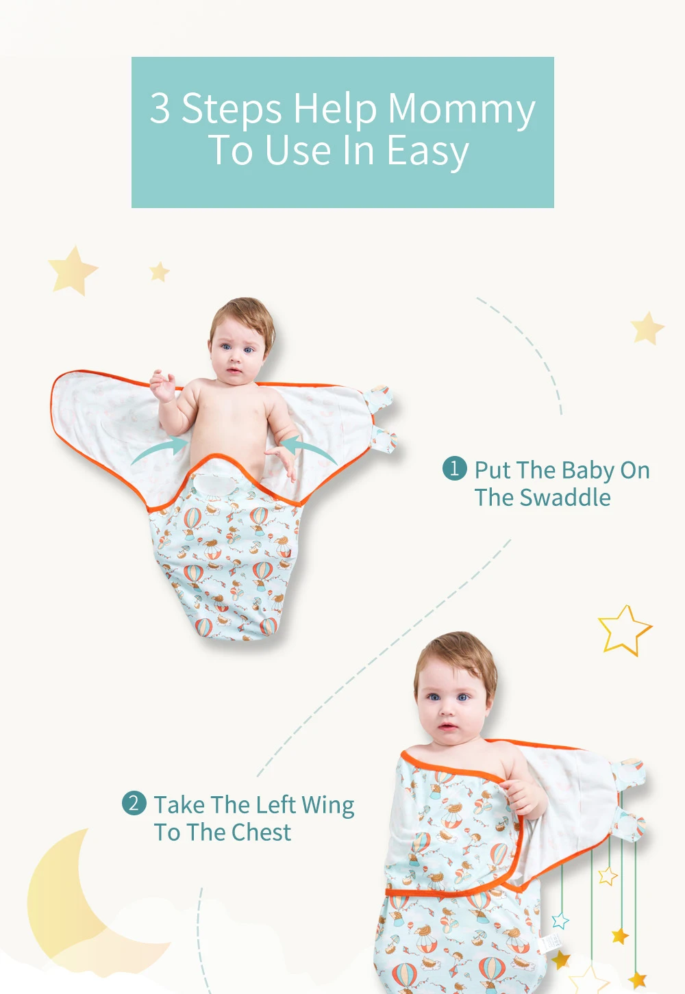 Insular 2 قطعة/المجموعة شرنقة حديثي الولادة الرضع القطن متماسكة الطفل التقميط التفاف البطانيات لمدة 0-7 أشهر #5