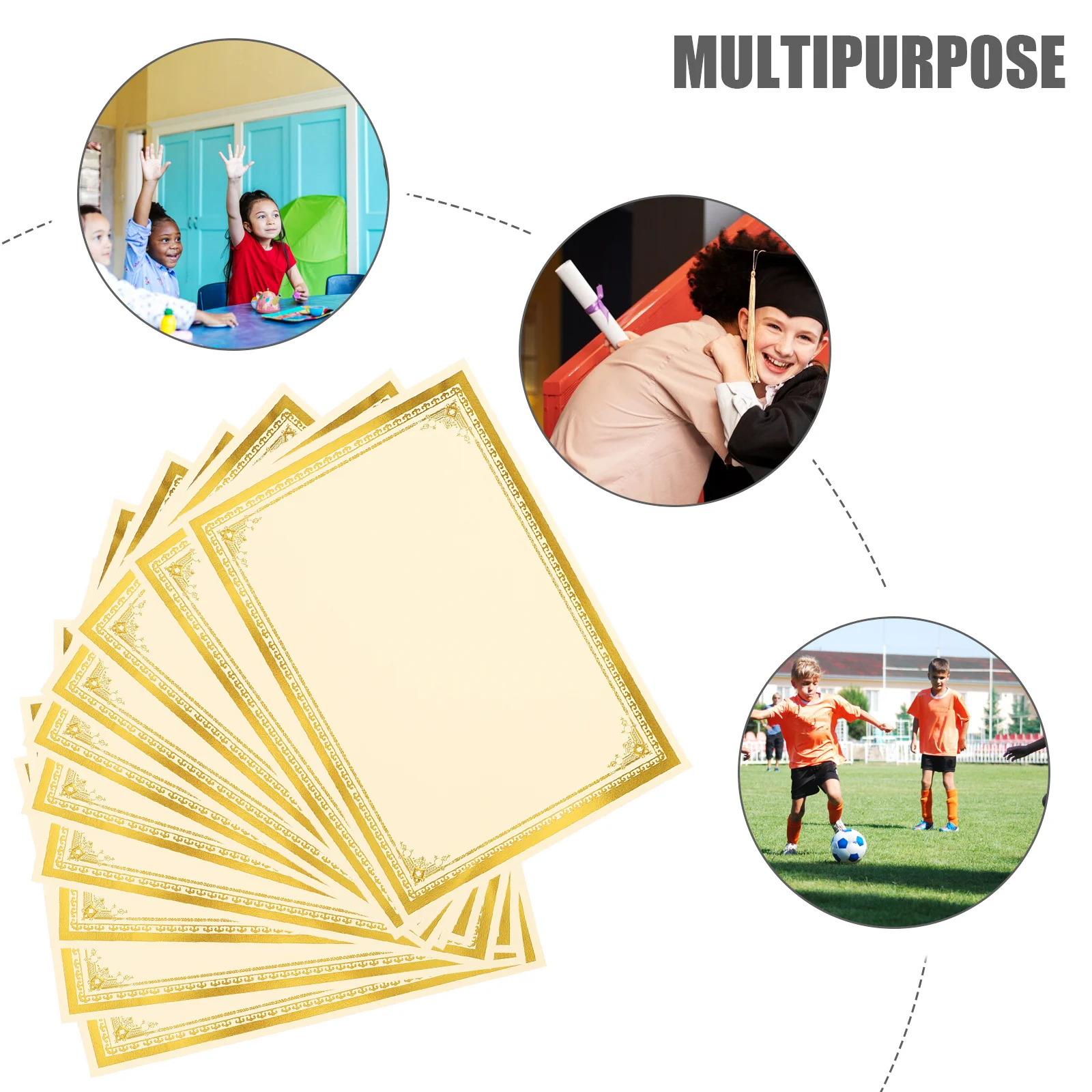 

10 Sheets Blank Certificate Paper Printable Diploma Certificate Inner Paper for Academic School Award Honor Recognition Use