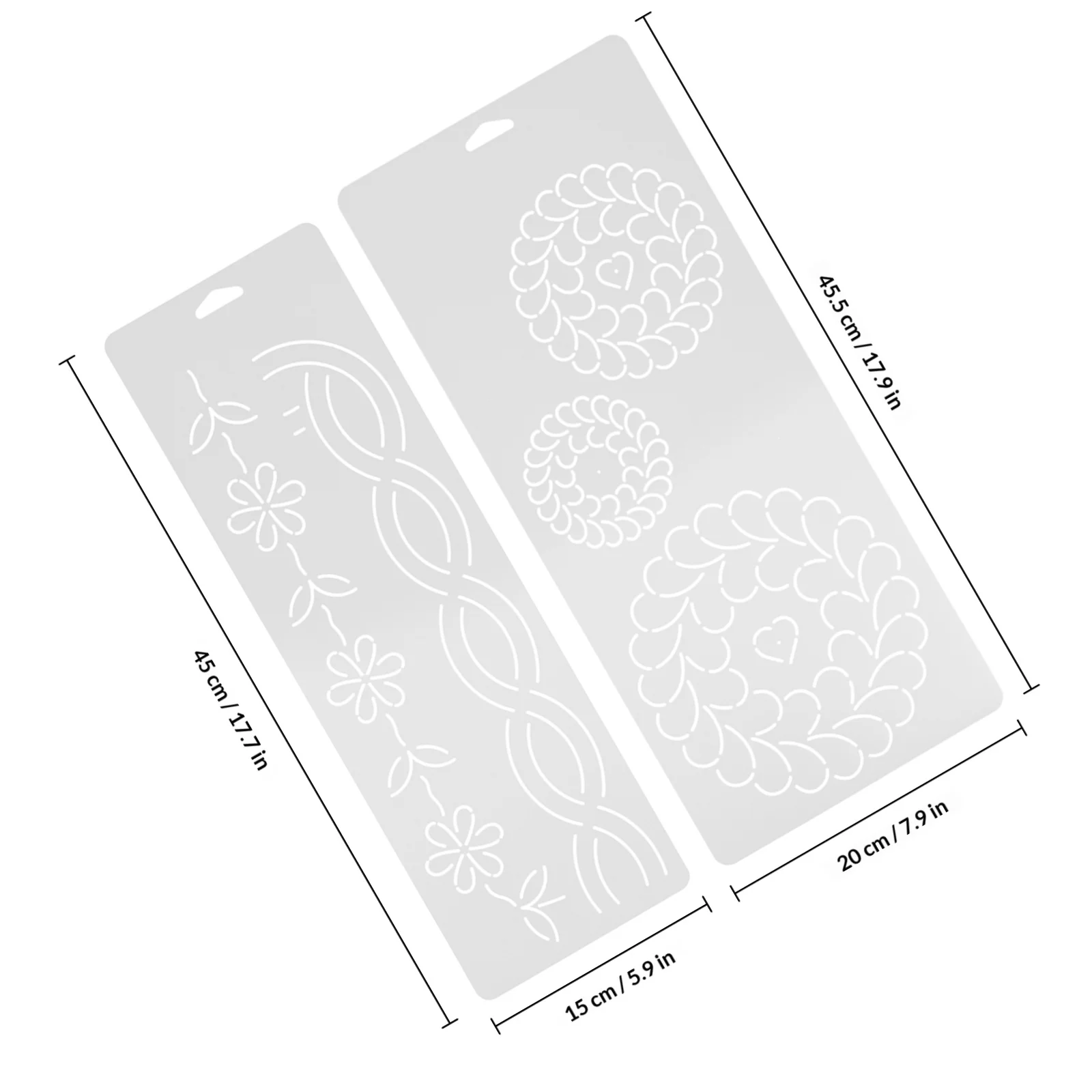 2Pcs Cross Stitch Quilting Templates Transparent Plastic DIY Patchwork Embroidery Patterns Sewing Cutting Guide Quilting