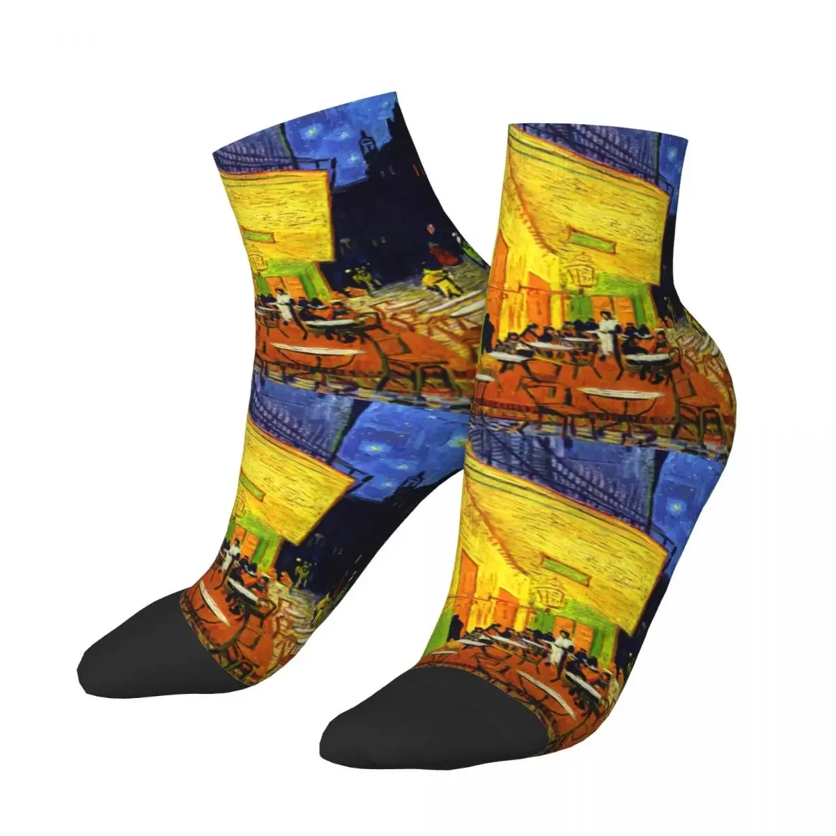 Cool Print Cafe Terras's nachts Sokken voor Dames Heren Stretch Zomer Herfst Winter Vincent Van Gogh Schilderij Crew