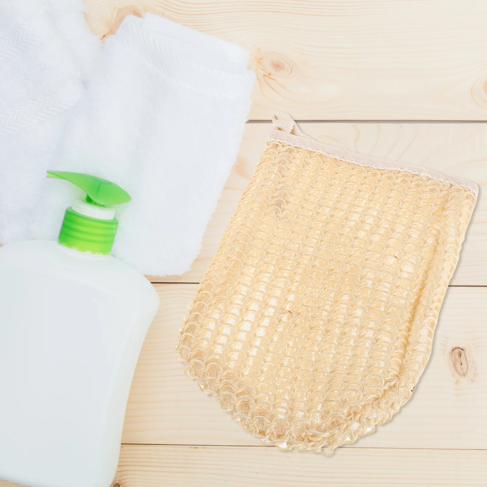 

2Pcs Shower Exfoliating Gloves Sisal Bath Scrubber Dual-Sided Body Mitt for Dead Skin Removal Spa Bathing Essential