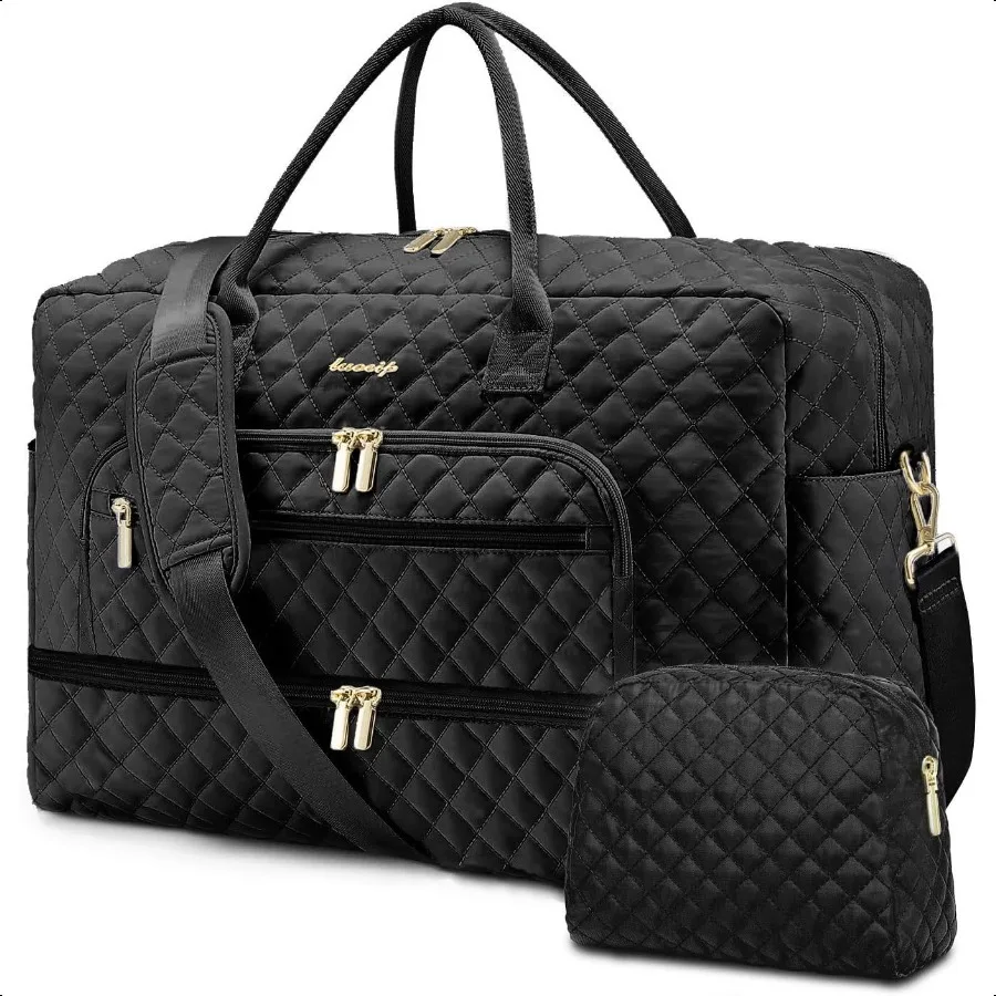 

Travel Duffle Bag Weekender for Women 38L CarryOn Overnight Personal Item Bag with Shoe Compartment Wet Pocket Weekend Tote Bag