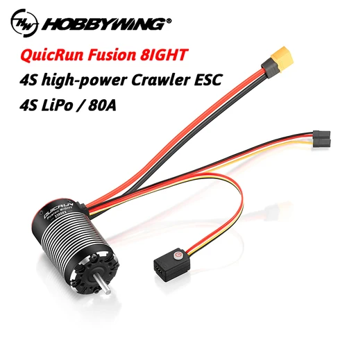 Hobbywing-ブラシレスセンサーモーター,esc統合1/8 rcカー,ロッククローラー,パワーシステム,quicrunフュージョン8ight,2 in 1,80a,2300kv