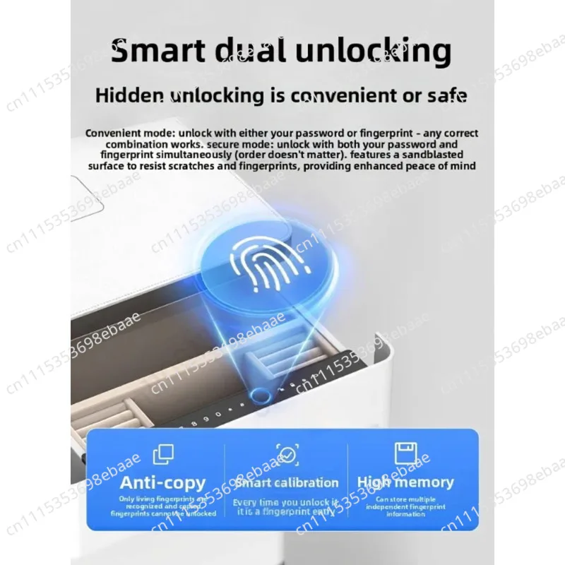 Home small bedside table safe integrated home wardrobe office all-steel anti-theft smart locker with fingerprint recognition