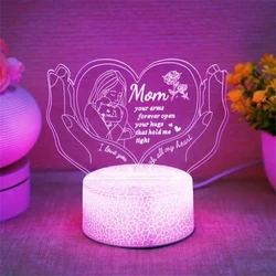 1pc  Mom 3D Night Light, 3D Optical Illusion Lamp With Touch, 7-Color Changing Ambient Light For Bedroom