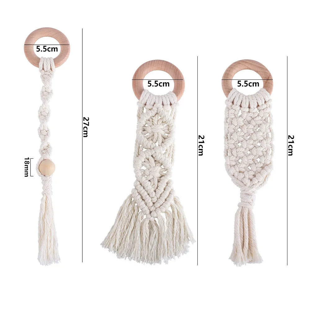 3 個のベビー臼歯ロッド手編み綿ロープおしゃぶり赤ちゃんの歯ぎしりを快適にし、赤ちゃんにも快適です