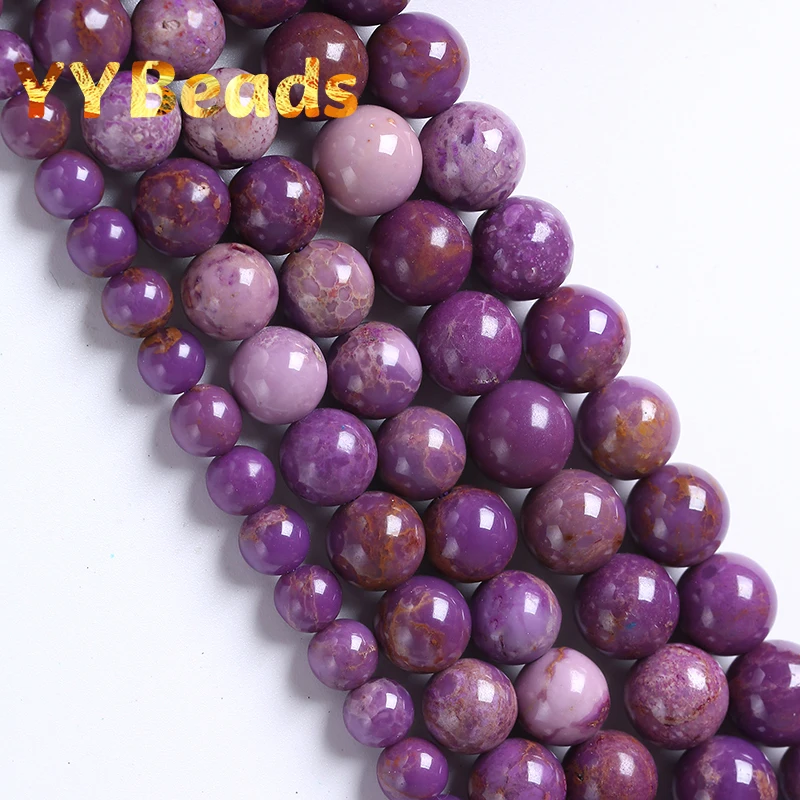 

Top Natural American Purple Mica Gemstone Beads Phosphosiderite Stone Round Beads For Jewelry Making DIY Bracelets 6 8 10mm 15"