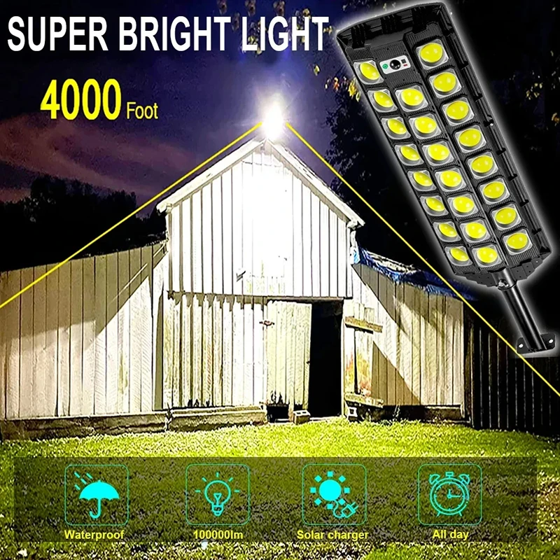 Solar Street Lights Outdoor Waterproof Motion Sensor Wall LED Lamp with 3 Lighting Mode Solar Powered Lights for Garden Patio