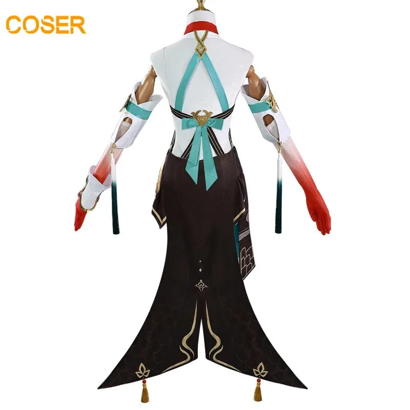 

a7d@AnimeHonkai Star Rail Lingsha Cosplay Costume Wigs Suit Uniform Halloween Party Role Play Outfit for Mena7d@