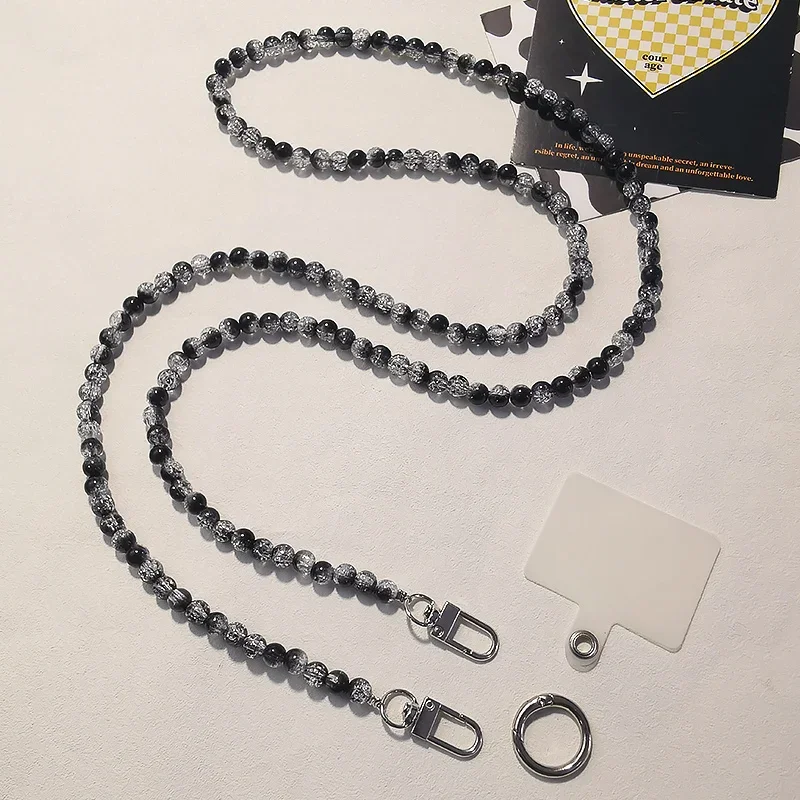 Mobile Phone Lanyard with Burst Beads and Contrasting Colors Can Be Worn on The Shoulder and Worn with A Phone Lanyard Pendant
