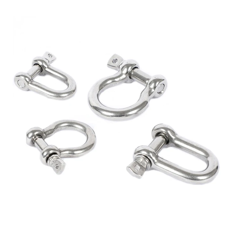 1PCS M4-M25 304/316 Stainless Steel D-type Shackle Bow U-type  High-Strength Lifting Ring Buckle Connection Fixed Chain