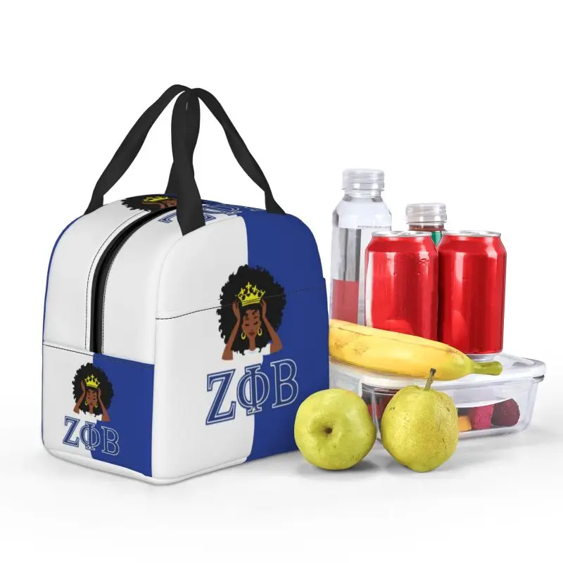 مخصص زيتا فاي بيتا نادي نسائي معزول حقيبة الغداء للسفر ZOB اليونانية رسالة 1920 مقاوم للماء برودة صندوق غداء حراري للأطفال #5