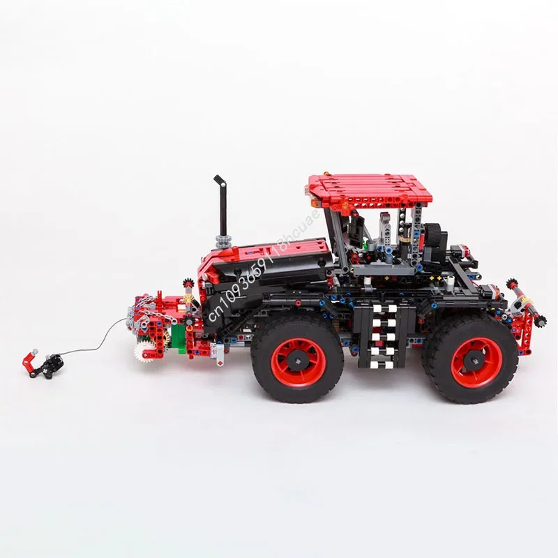 3385PCS MOC Traffic Claas Xerion 5000 TRAC VC With 8 Attachments Technology Model Building Blocks Stacking Bricks Creative