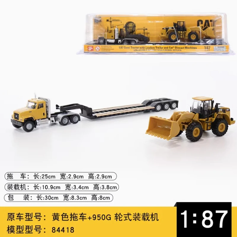 Alloy 1/87 Semi Tractor with Lowboy Trailer T880s+320D excavator