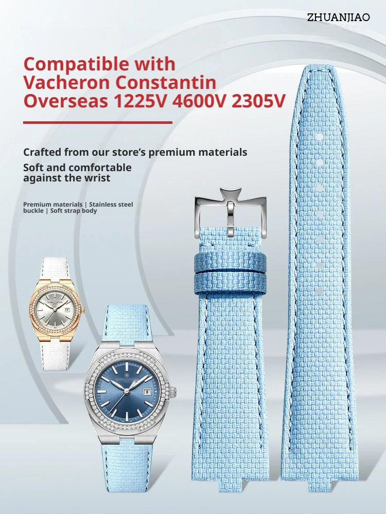 New style FKM 20mm watchstrap for Vacheron Constantin Women fluororubber watchband bracelet quick release metal insert design