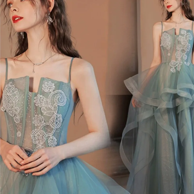 

Green light luxury niche host birthday coming-of-age temperament pomp dress