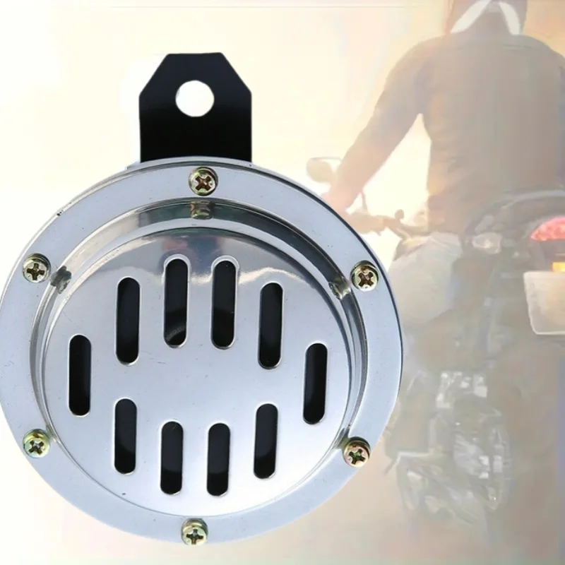 

Motorcycles 12V Electric Super Horn 110DB 100mm Loud Chrome Aluminum Coil Car Air Horn For Vehicles Trucks Car Accessories
