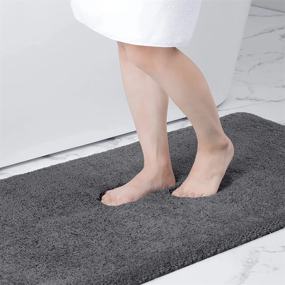 

Olanly Bathroom Rug Mat Shaggy Soft Absorbent Bath Rug Non Slip Thick Plush Machine Washable Bath Mat For Bathroom Shower 24x16