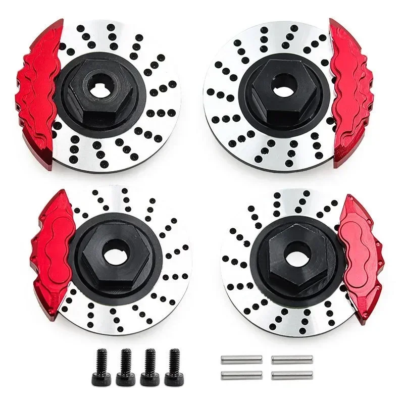 TRX4 1/10 4-TEC DRIFT FORD MUSTANG Aluminum Brake Disc + Caliper D286  #8367, #8356- Black & Red Color, 33g Lightweight Set