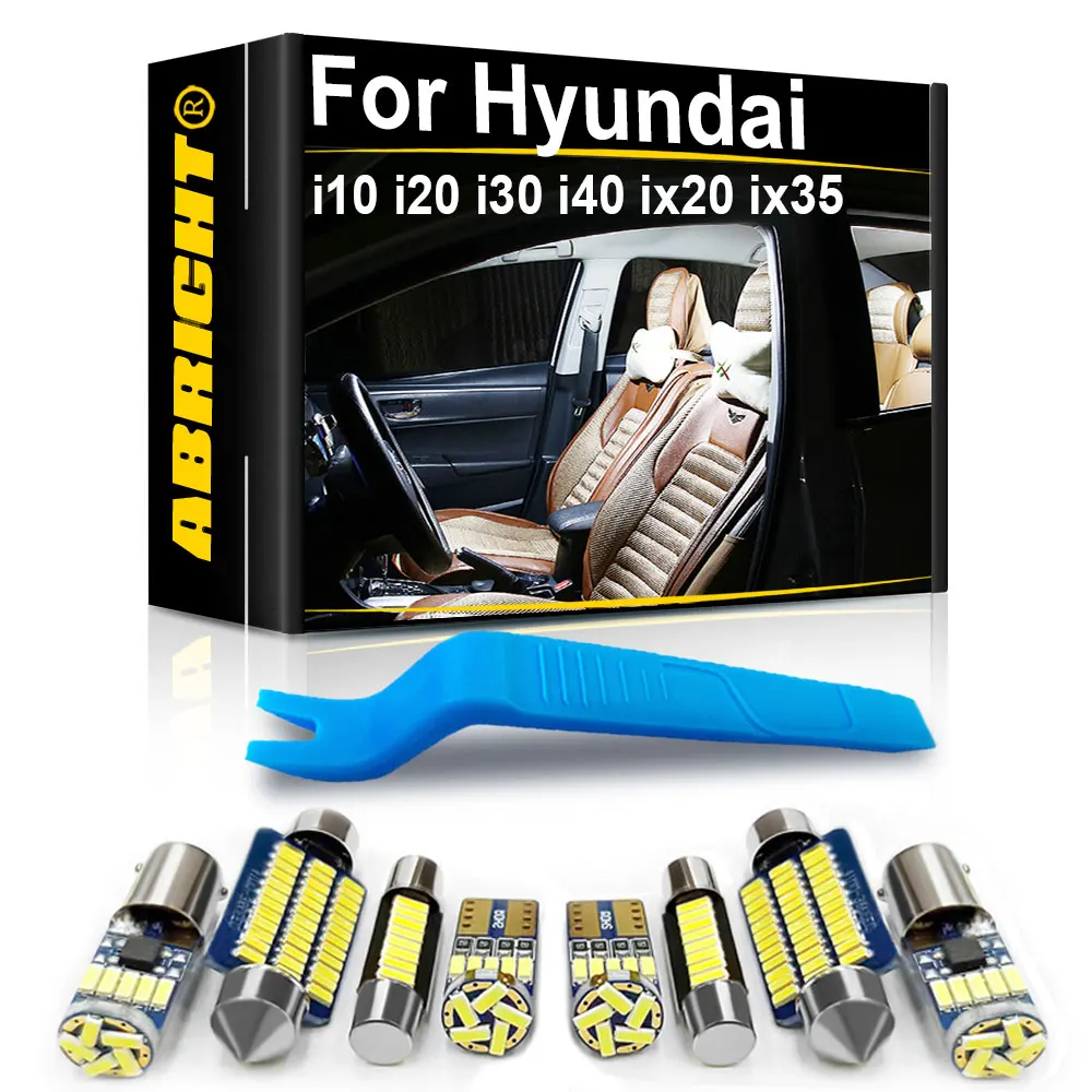 Samochodowe oświetlenie wewnętrzne LED Canbus do Hyundai i10 i20 i30 i40 ix20 ix35 Tucson Santa Fe Santafe Auto Indoor Dome Map Trunk Lamp Kit