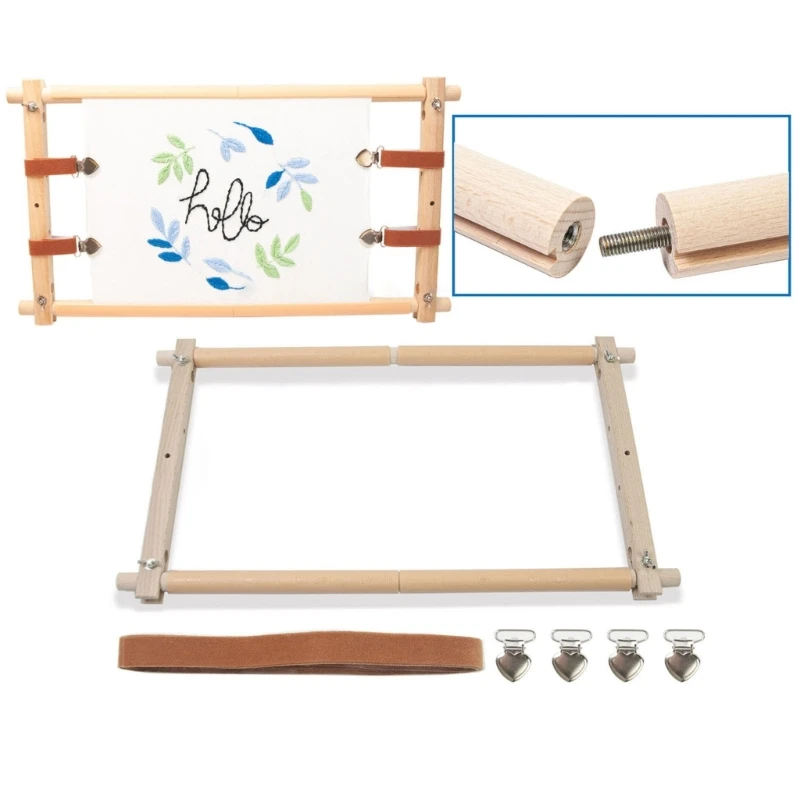 

Stitches Frame Adjustable Embroidery Rack Embroidery Hoop Frame Embroidery Stand for Art Craft Sewing Project