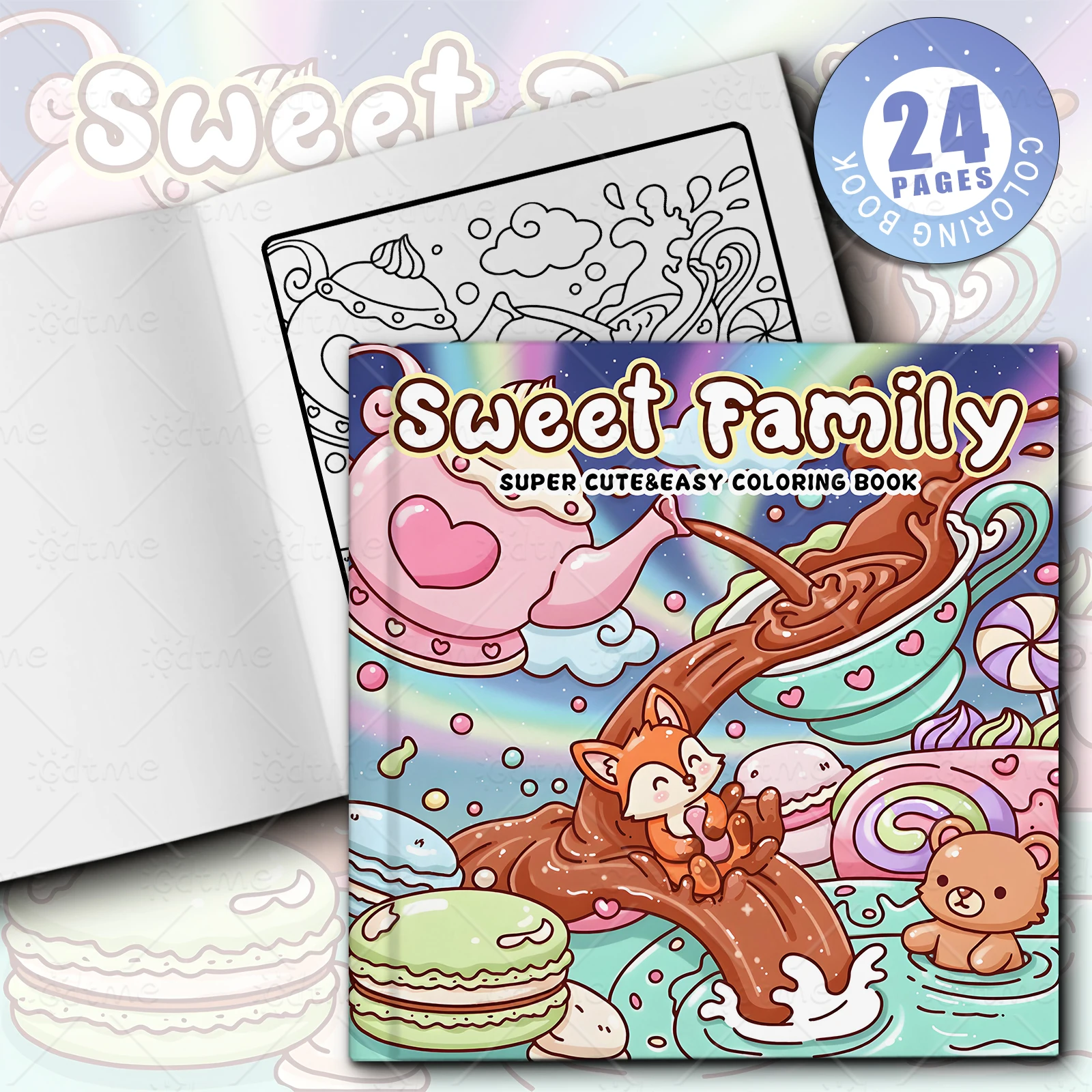 Sweet Family  Coloring Book -Thick Paper for Adults Teens - Stress Relief Creative Cute Drawing Book DIY Gift Idea