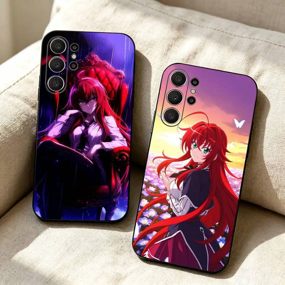 High School DxD Rias Gremory Black Soft Silicone Phone Case for Samsung Ultra S26, S24, S21, S22, S23, S30, Plus, Lite