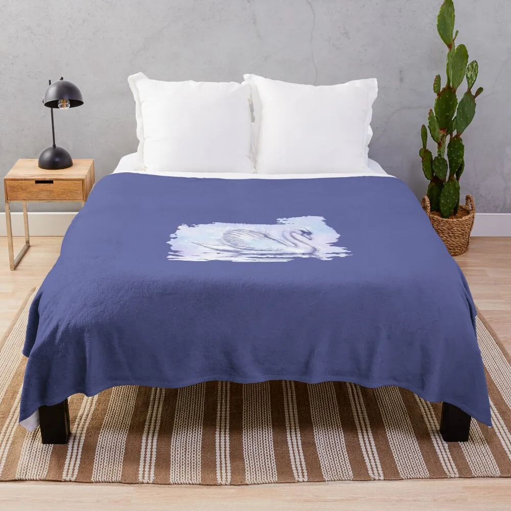 swan Throw Blanket All Season Lightweight Soft Blanket for Bed