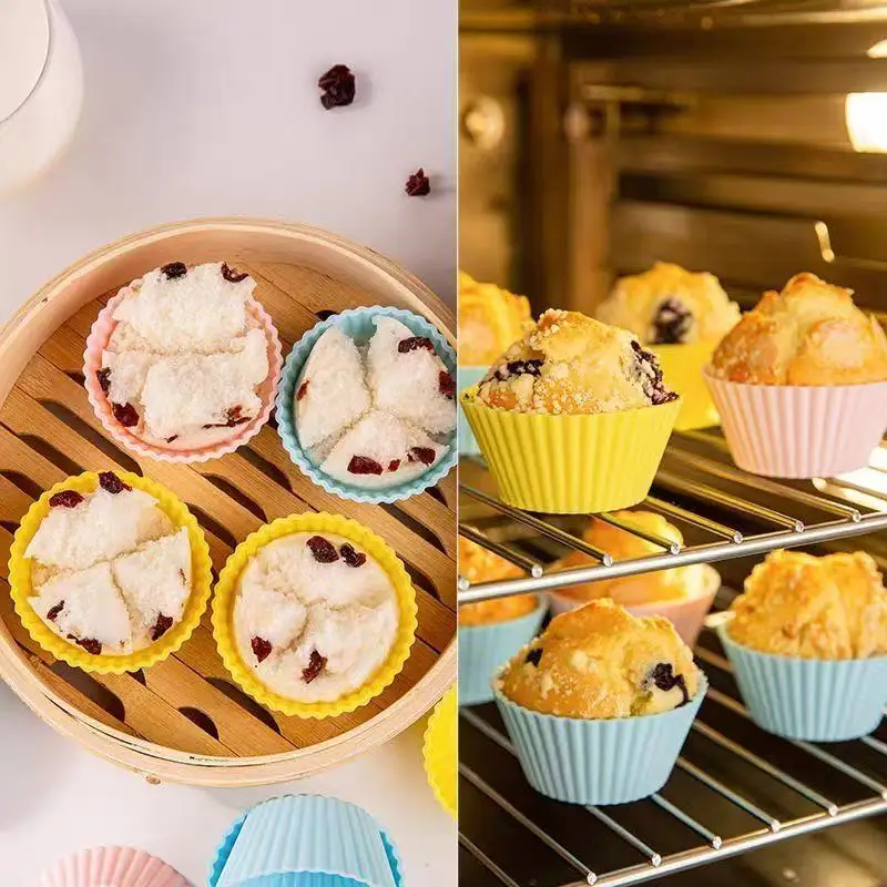 Silicone Muffin Cake Mold Kids Complementary Food Making Heat-resistant Suitable For Steaming And Boiling Air Fryer Accessories