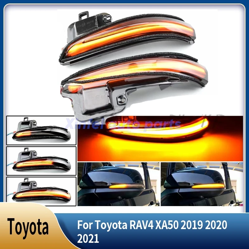 

Dynamic Turn Signal Light For Toyota RAV4 XA50 2019 2020 2021 Side Mirror Marker Light Sequential Indicator Lamp