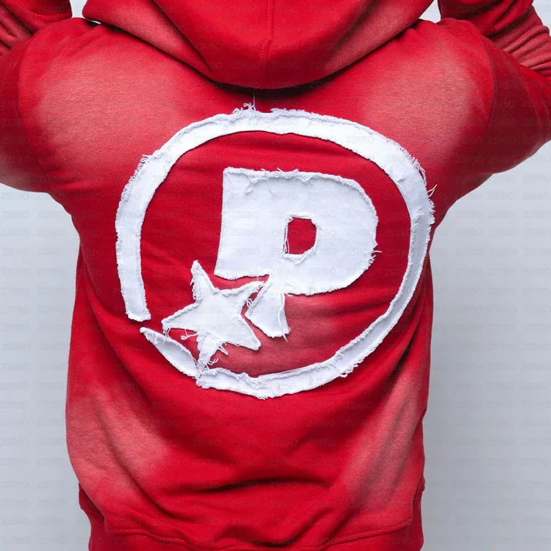 2026 nova primavera punk americano retro sportswear moda de rua hip-hop high street roupas personalizadas na moda carta gótica hoo